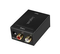 Logilink CA0100 Coassiale e Toslink a convertitore Audio analogico L/R, trasmissioni elettromagnetiche Senza Rumore, Nero