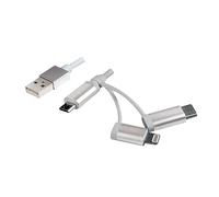 LOGILINK Cable USB 2.0 3-in-1 USB-C/Lightning/Micro-USB 1M CU0126
