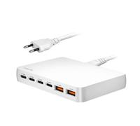 LogiLink Caricabatterie da tavolo USB-A/C a 6 vie con 5 protezioni da 100 W, GaN (nitriro di litio), 2 USB-A (QC), 4 USB-C (PD)