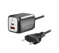 Logilink Caricatore Alimentatore GaN 1x USB-C™ 1x USB-A 30W con Cavo