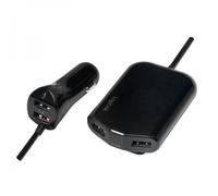 Logilink Caricatore da Auto 2 USB + 2 USB per Passeggeri Posteriori 24W