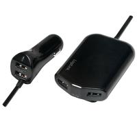 Logilink Caricatore da Auto 2 USB + 2 USB per Passeggeri Posteriori 24W