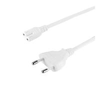 LogiLink Cavo di alimentazione con spina europea su presa piccola CEE 7/16 a IEC C7, lunghezza 1,8 m, bianco