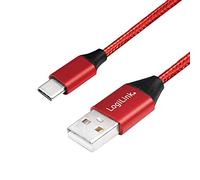 LogiLink Cavo di Collegamento 2.0, Tipo A a Tipo C, Rosso, 0,3 m