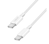 Logilink Cavo di collegamento USB 2.0 tipo C, da C (maschio) a C (maschio) con rivestimento in nylon, 60 W, bianco, 0,5 m
