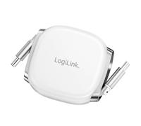 LogiLink Cavo di collegamento USB 2.0 tipo C maschio a maschio, spento e retrattile, pratico e pratico da portare con sé, 480 Mbit/s, 60 W, bianco, 1 m