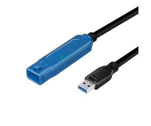 LogiLink Cavo di prolunga USB 3.2 (Gen1), da USB-A (maschio) a USB-A (femmina) con amplificatore, lunghezza: 10 m