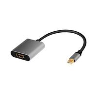 LogiLink CDA0110 - Cavo adattatore DisplayPort-miniDisplayPort 4K/60 Hz, in alluminio, 0,15 m, colore: Nero/Grigio