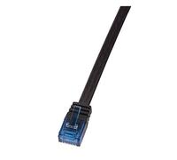 LogiLink CF2113U Cat.6 U/UTP SlimLine Flat Patch Cable, 20 Meter Length, Black,