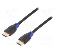 LOGILINK CH0063 - Connettore HDMI A > connettore HDMI A, 4K a 60 Hz, nero/blu, 3 m