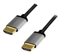 LogiLink CHA0101 HDMI AV Cavo [1x Spina HDMI - 1x Spina HDMI] 2 m Nero - Grigio
