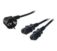 LogiLink CP101 Cavo Alimentazione [1x Spina schuko angolata - 2x Spina IEC C13