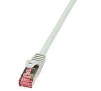 LogiLink CQ2022S RJ45 Cavo di rete cavo patch CAT 6 S/FTP 0.50 m Grigio Ritardante di fiamma con protezione 1 pz.