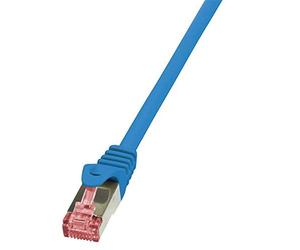 LogiLink CQ2026S CAT6 S/FTP PIMF PrimeLine Patch Cable, 0.50 Meter Length, Blue,