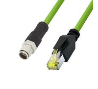 Logilink CQM095S - Cavo patch industriale M12 CAT6A, PUR, M12 X codificato su RJ45, 10 m