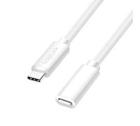 Logilink CU0220 - Cavo di prolunga USB 2.0 tipo C con supporto PD (PowerDelivery), colore: Bianco, Lunghezza cavo: 1 m