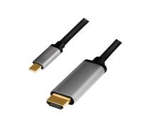 LogiLink CUA0101 - USB 3.2 Gen 1-HDMI Connection Cable 4K/60 Hz, Aluminium, Blac