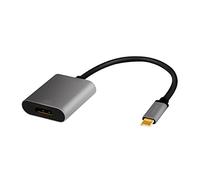 LogiLink CUA0102 - Cavo adattatore USB 3.2 Gen 1-DisplayPort 4K/60 Hz, in alluminio, nero/grigio, 0,15 m
