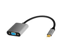 Logilink CUA0104 - Cavo adattatore USB 3.2 Gen 1-VGA, 1080p/60 Hz, in alluminio, nero/grigio, 0,15 m