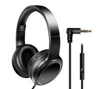 Logilink Cuffia Stereo Pieghevole con Microfono Jack 3,5 mm Nero