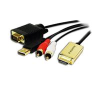LOGILINK CV0052A - HDMI A su VGA, + USB-A + 2 RCA, 2 m