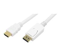 LogiLink 2m HDMI-DP 2 m HDMI DisplayPort Oro 1920 x 1080 Pixel Bianco CV0055