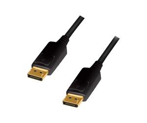 LogiLink CV0074 DisplayPort 1.2 Cable Ultra HD 3D, 4 K2K/60Hz Black 5 m