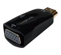 LogiLink CV0107 HDMI VGA Nero adapter A/M to VGA/F + 3.5 mm/F 1080p black