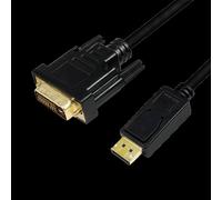 LogiLink CV0131 cavo e adattatore video 2 m DisplayPort DVI Nero (Logilink DisplayPort DP 1.2 to DVI 2m) NEW