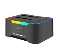 LogiLink Doppia docking station USB-C 3.2 Gen1 a 2 porte, per dischi rigidi da 2,5" e 3,5", SSD/HDD, con clone offline (senza clonare i dischi rigidi PC), 5 Gbps di trasferimento dati