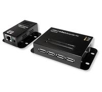 Logilink Extender USB su Cavo Cat.5/5e/6 fino a 50m con Hub 4 Porte, PoE