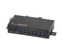 LogiLink Hub a 7 porte (USB 3.0) con alimentatore, design industriale, 5 Gbps, 10 W, con sovracorrente, sovratensione e protezione da cortocircuito