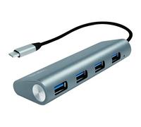 LOGILINK - Hub di Interfaccia USB 3.0 Gen 1 (3.1 Gen 1) Tipo-A 5000 Mbit / s Colore Grigio