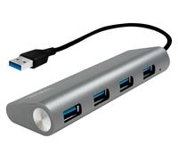 Logilink Hub USB 3.0 SuperSpeed 4 porte Alluminio Silver