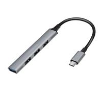 Logilink UA0392 - USB 3.2 Gen1 (tipo C) USB Slim Hub 4 porte, con alloggiamento in alluminio, grigio