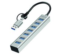 Logilink 076264 Hub USB 3.2 7 Porte USB-A Alluminio Silver Silver