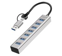 Logilink Hub USB 3.2 7 porte USB-A Alluminio Silver