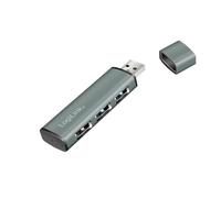 LogiLink Hub USB 3.2 (Gen2) a 3 Porte, alloggiamento in Alluminio con Coperchio Protettivo