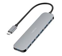 LogiLink Hub USB-C ultra sottile con 7 porte, 5 Gbps, con caricatore PD da 20 W (PowerDelivery), sovracorrente, sovratensione, sovraccarico e cortocircuito, per Windows/Mac OS/iPad OS/Chrome OS