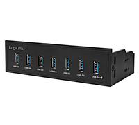 Logilink Hub USB Interno 5,25'' 7 porte USB 3.0 con Ricarica Veloce