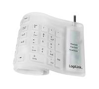 LogiLink ID0018A - Tastiera flessibile e impermeabile (QWERTZ) 109 tasti, con adattatore USB PCS/2, colore: Bianco
