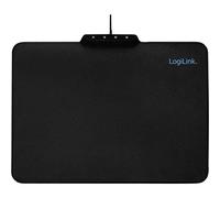 LogiLink ID0155 - Tappetino per mouse con 4 luci LED RGB e 7 possibili colori, colore: Nero