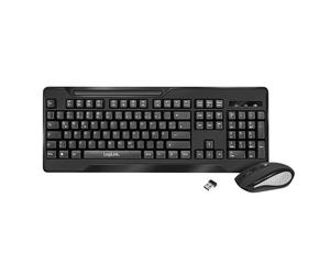 LogiLink ID0194 Wireless Keyboard and Mouse Set (2.4 GHz Radio) with 1000 dpi an