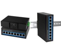 LogiLink Professional NS203P - Switch industriale Gigabit Ethernet, 8 porte 10/100/1000 Mbps, con PoE (Power Over Ethernet) nero