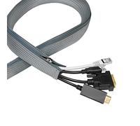 LogiLink KAB0074 - Guaina portacavi con cerniera, per proteggere i cavi e per un look ordinato, diametro 35 mm, 2 m, colore: grigio