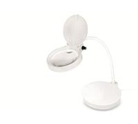 Logilink Lampada LED da Tavolo con Lente d'ingrandimento a 8 e 36 Diottrie Dimme