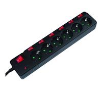 LogiLink LPS233 1,5 m Interno Tipo C Tipo C IP20 1,5 mm² Socket outlet 6-way + 7