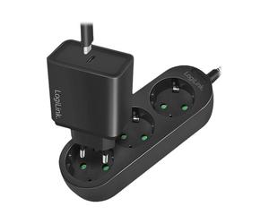 LogiLink LPS261 1,5 m Interno IP20 1,5 mm² Nero Bianco 3 presa(e) AC Power strip