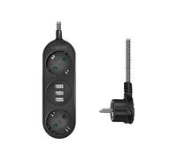 LogiLink LPS262U 1,5 m Interno IP20 1,5 mm² Nero CE Power strip 2-way 2x CEE 7/3