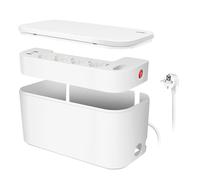 LogiLink LPS281U - Scatola per cavi con presa a 5 prese con 3 USB, colore: Bianco
